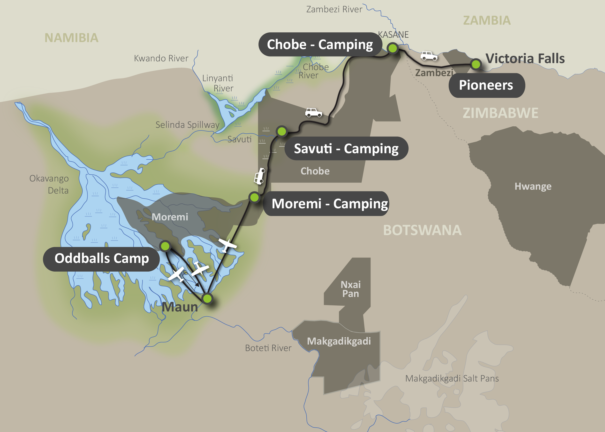Map of the Buffalo Safari