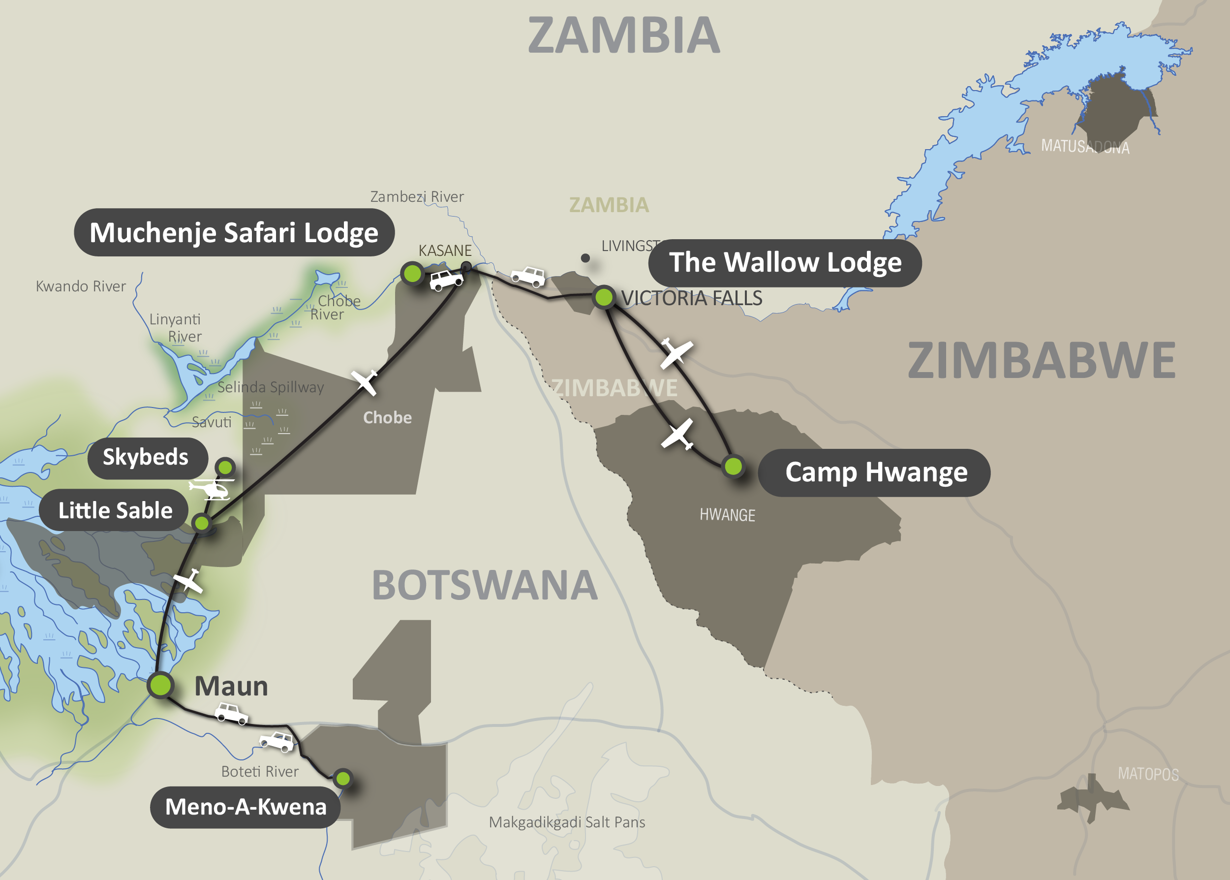 Map of the Wild Frontiers Safari